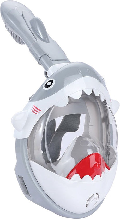 Atlantis snorkelmasker shark - duikbril - snorkel - snorkelset - full face masker - kinderen - grijs