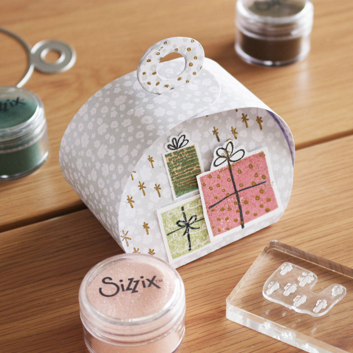Sizzix • zapatilla de ballet opaca con estampado de polvo