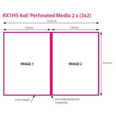 Papel DNP DSRX1HS-4X6P 2 Rollo � 700 St. 10x15 perforado para DS-RX1HS