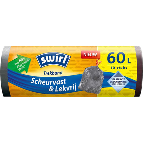 Bolsas de basura Swirl con cordón 60l 10 piezas gris