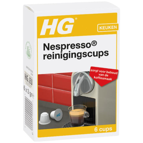Vasos limpiadores HG Nespresso® 6 piezas en caja, biodegradables.