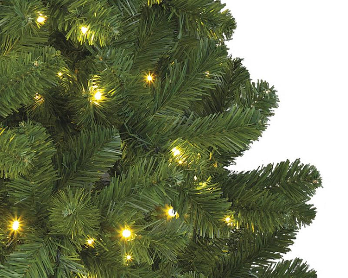 Árbol de Navidad artificial Everlands de pino imperial de 150 cm de altura, iluminado con 170 luces LED blancas cálidas integradas