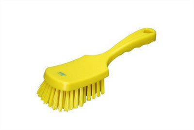 Vikan cepillo de trabajo amarillo mango corto duro (1 pieza)