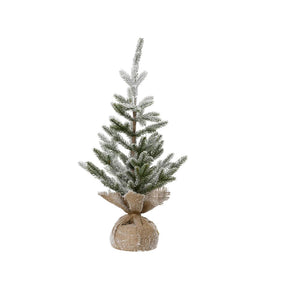 Decoris árbol de Navidad artificial con nieve en bolsa de yute ã˜30xh60cm