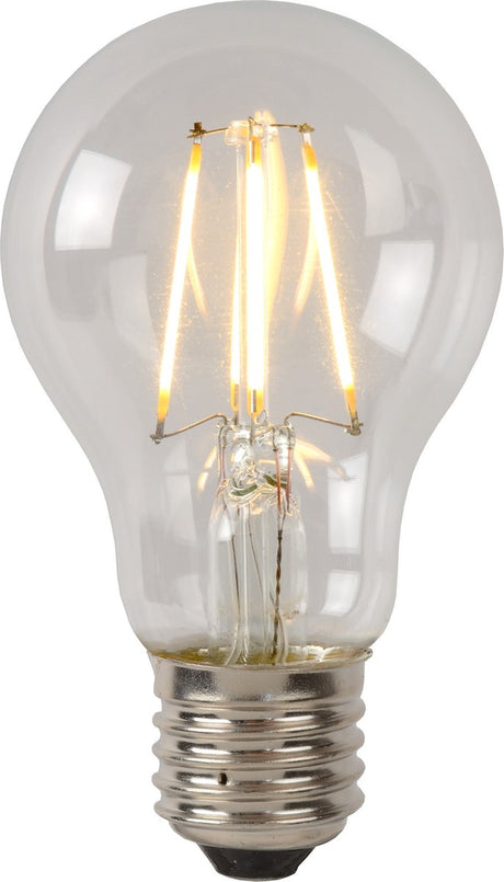 Lucide a60 clase b - lámpara de incandescencia - ø 6,4 cm - LED regulable - E27 - 1x7W 2700K - transparente