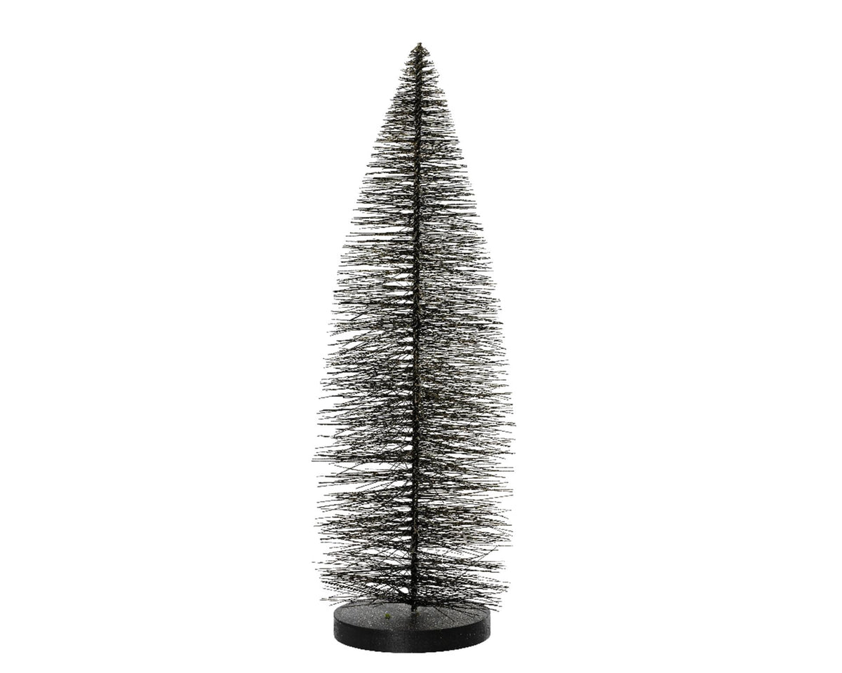 Decoris cepillo decorativo para árbol de Navidad de plástico negro, diámetro 7x20 cm