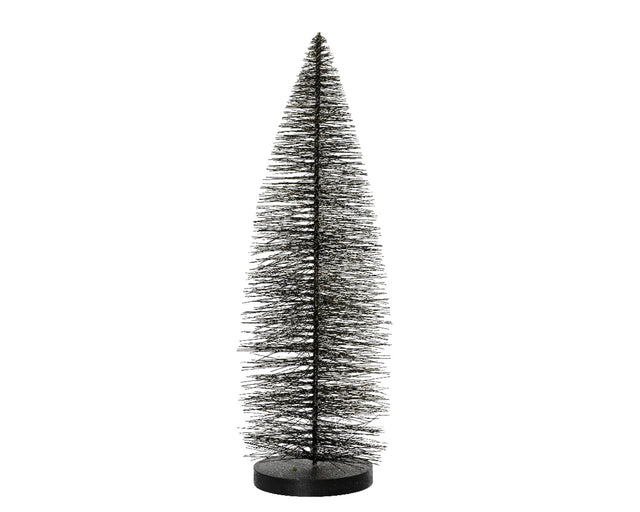 Decoris cepillo decorativo para árbol de Navidad de plástico negro, diámetro 7x20 cm