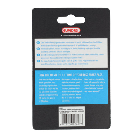 Conjunto de bloque de freno de disco Elvedes Organic Shimano BR-M810 (1 par)