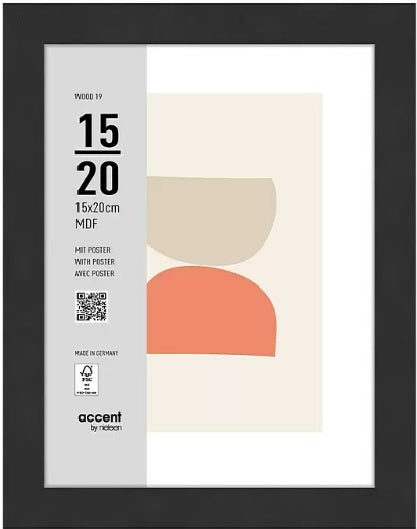 Nielsen design marco de fotos nielsen 3217201 madera 19 negro 15x20 cm