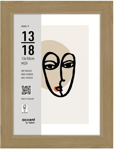 Nielsen design marco de fotos nielsen 3232204 madera 19 natural 13x18 cm