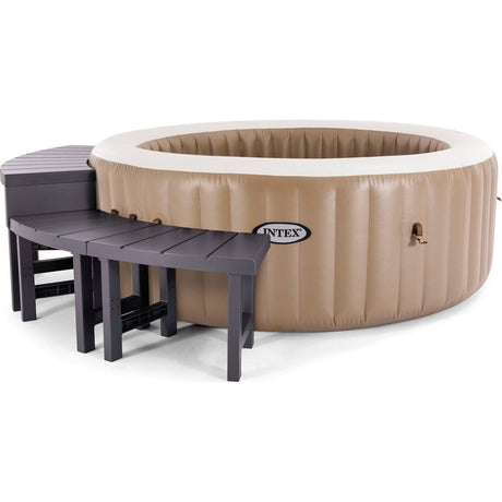 Intex 28515 juego de mesa auxiliar spa 3 piezas gris