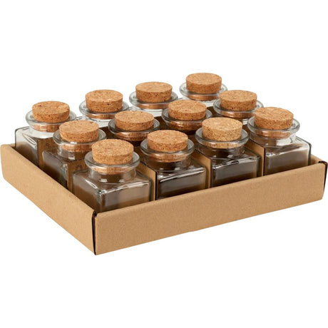 Excelente frasco de vidrio para artículos para el hogar con tapa de corcho de 50 ml