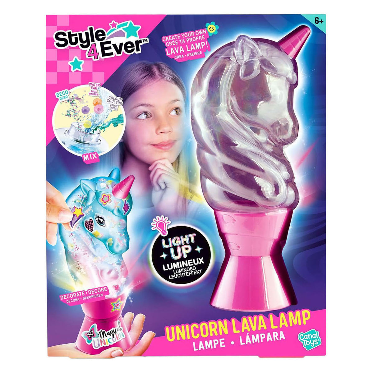 Lámpara de lava estilo 4 ever unicornio