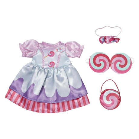 Conjunto de muñeca para bebé, vestido colorido de caramelo, ropa para muñeca de 43cm. m