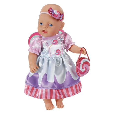 Conjunto de muñeca para bebé, vestido colorido de caramelo, ropa para muñeca de 43cm. m