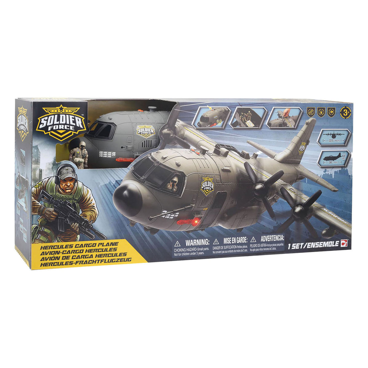 Avión de transporte RC soldado enemigo heules