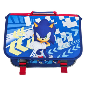 Mochila escolar Sonic con 2 compartimentos y bolsillo frontal