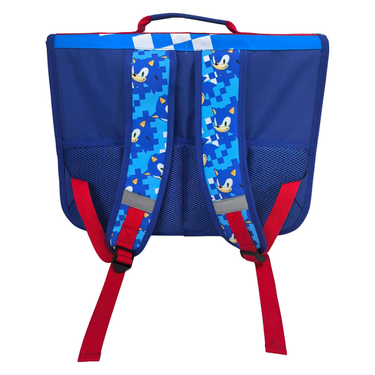 Mochila escolar Sonic con 2 compartimentos y bolsillo frontal