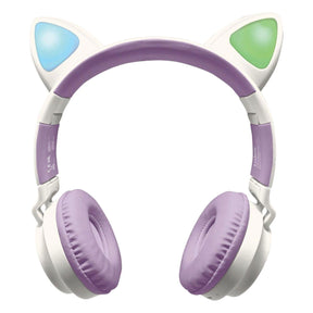 Auriculares Bluetooth 2 en 1 con orejas de gato ligeras