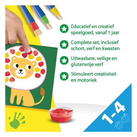 Ses creative - mi primera creación de pintura con los dedos - mega set de manualidades para niños a partir de 1 año - incluye pintura y tarjetas de colores - perfecto para pequeños artistas