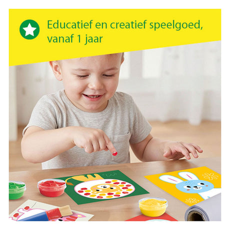 Ses creative - mi primera creación de pintura con los dedos - mega set de manualidades para niños a partir de 1 año - incluye pintura y tarjetas de colores - perfecto para pequeños artistas