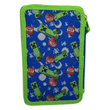 Estuche relleno de Minecraft con 2 compartimentos