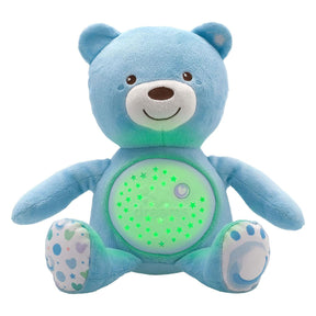 Peluche Chicco proyector osito primeros sueños azul