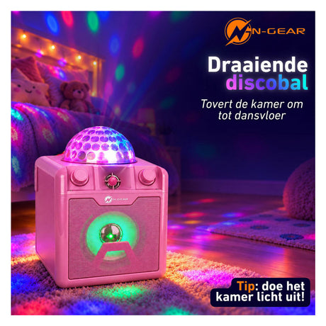 N-gear disco block 410 bluetooth speaker karaoke set - roze