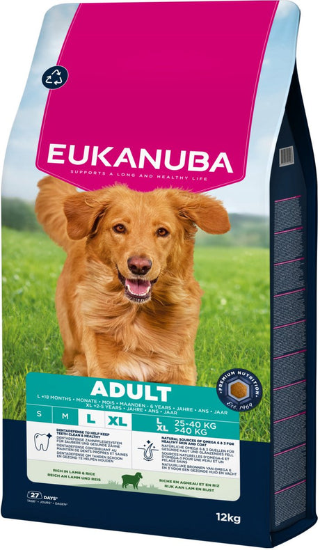 Eukanuba adulto grande ancho cordero arroz - comida para perros - 12 kg -