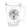 Clayre eef taza de cristal transparente con texto negro café caliente 11x8x12cm 250ml