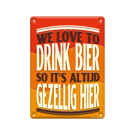 Cartel de texto metálico Paperdreams 22x16,5 cm - nos encanta beber cerveza