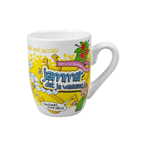 Taza de dibujos animados de Paperdreams: siento verte partir