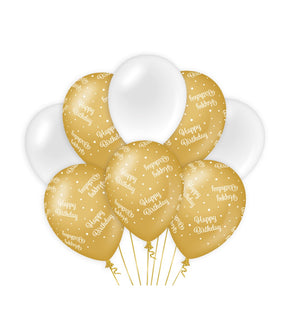 Globos decorativos Paperdreams dorado blanco - cumpleaños