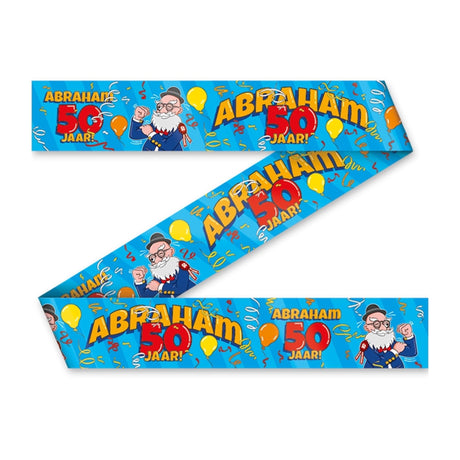 Cinta de fiesta de Paperdreams - dibujos animados de Abraham 50 años