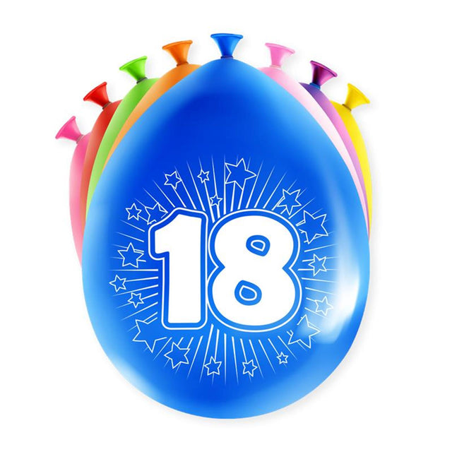 Globos con números Paperdreams - 18 años 8 piezas 30cm