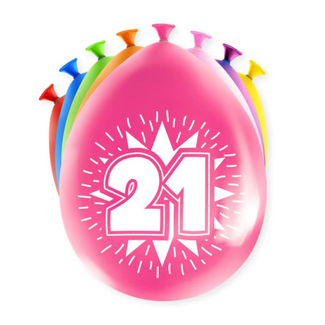 Globos con números Paperdreams - 21 años 8 piezas 30cm