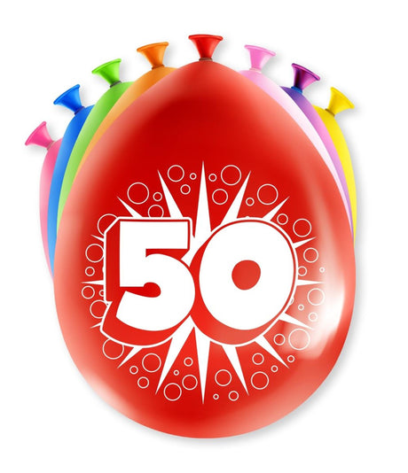 Globos con números Paperdreams - 50 años 8 piezas 30cm