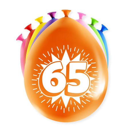 Globos numéricos Paperdreams - 65 años 8 piezas 30cm