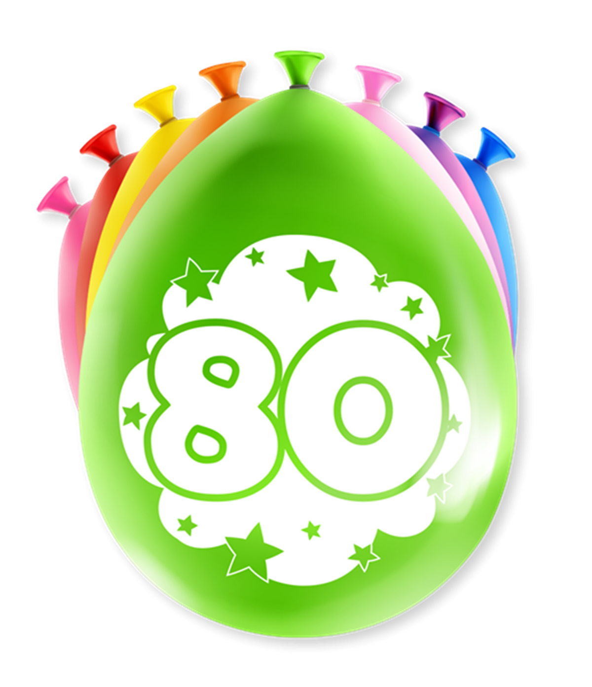 Globos con números Paperdreams - 80 años 8 piezas 30cm