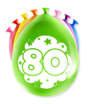Globos con números Paperdreams - 80 años 8 piezas 30cm