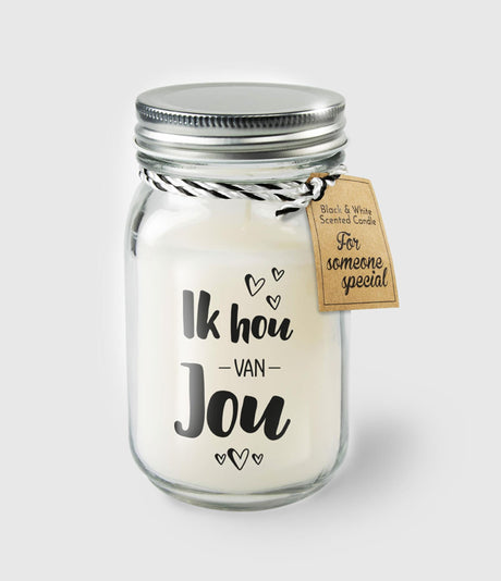 Velas aromáticas blancas y negras de Paperdreams - Te quiero