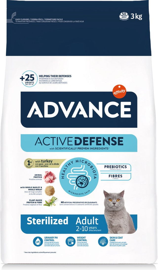 Advance - esterilizado - pavo - comida para gatos - 3 kg