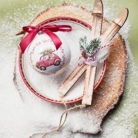 Decoris colgante navidad esquis madera 3,5x8x23cm 3 surtidos