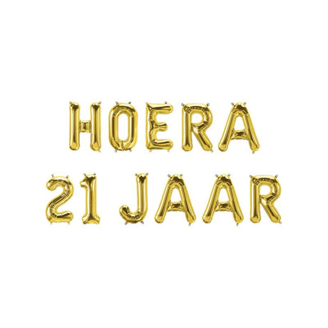 Guirnalda de letras con globos de aluminio de Paperdreams - Hurra 21 años