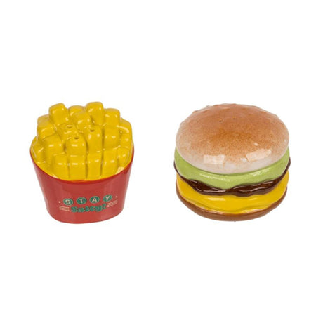 Ootb pepper salt set hamburguesa patatas fritas en caja 5,5x5,5x4,5cm