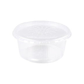 Recipiente de plástico + tapa transparente (250x 250cc)