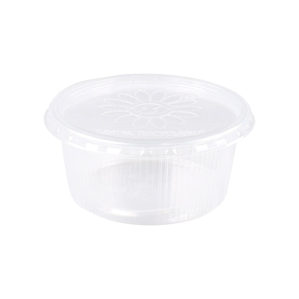 Recipiente de plástico + tapa transparente (250x 250cc)