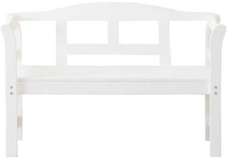 Sens banco de jardín banco friso madera de pino FSC 113x40x75cm blanco