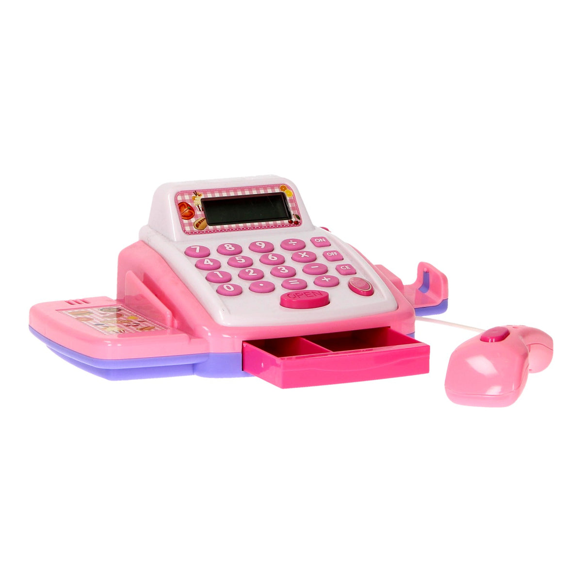 Caja registradora de juguete rosa