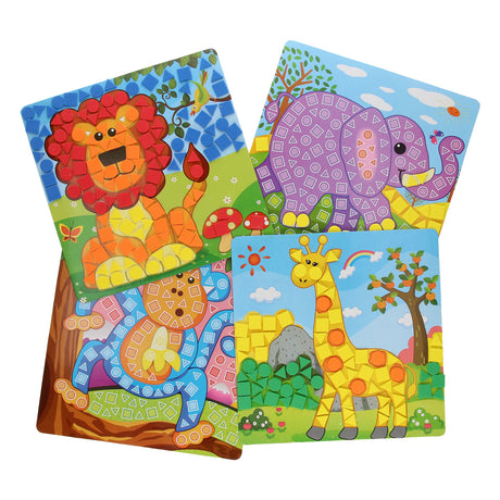 Mosaico de animales del zoológico